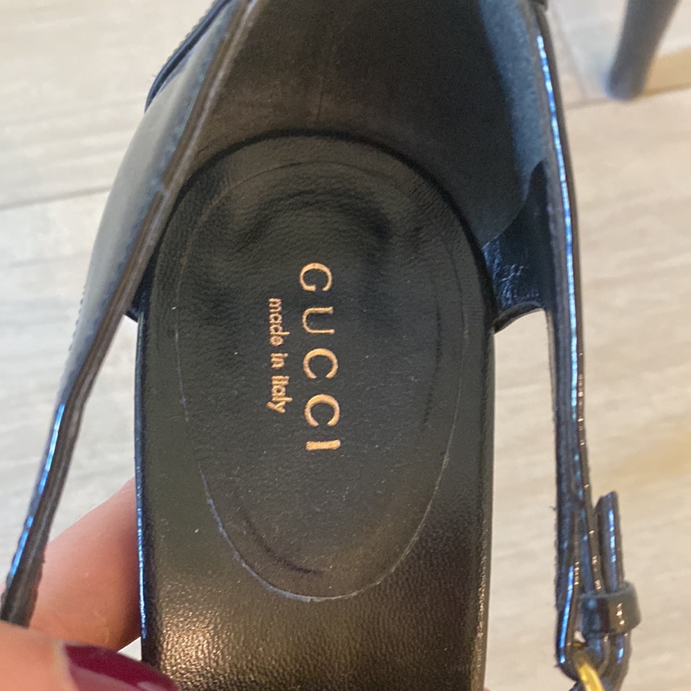 Gucci high heel horse-bit black patent sandal - Picture 6 of 12